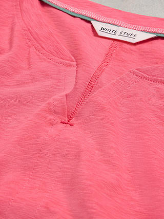 White Stuff Nelly Notch Neck T-Shirt, Light Pink