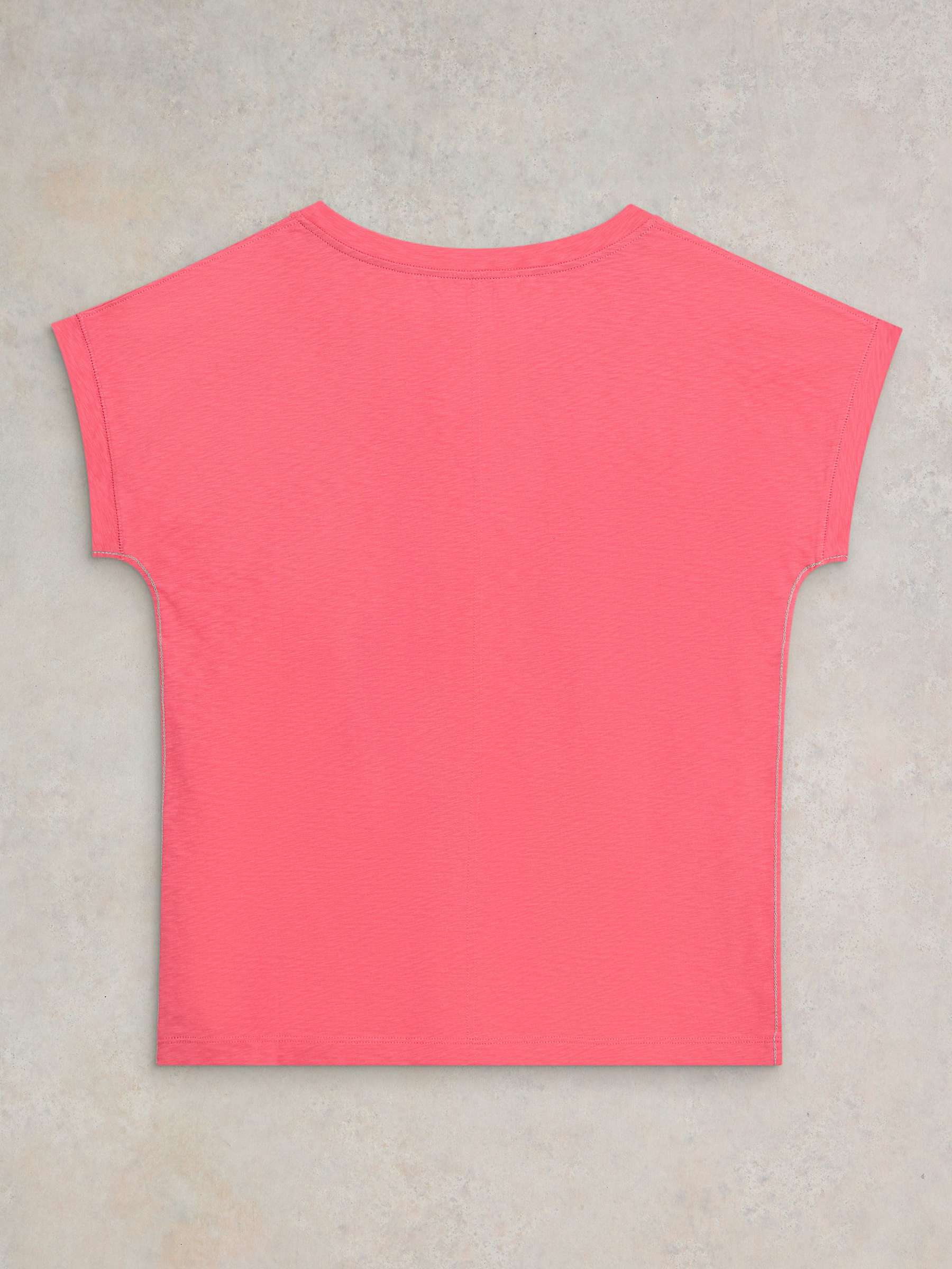 Buy White Stuff Nelly Notch Neck T-Shirt, Light Pink Online at johnlewis.com