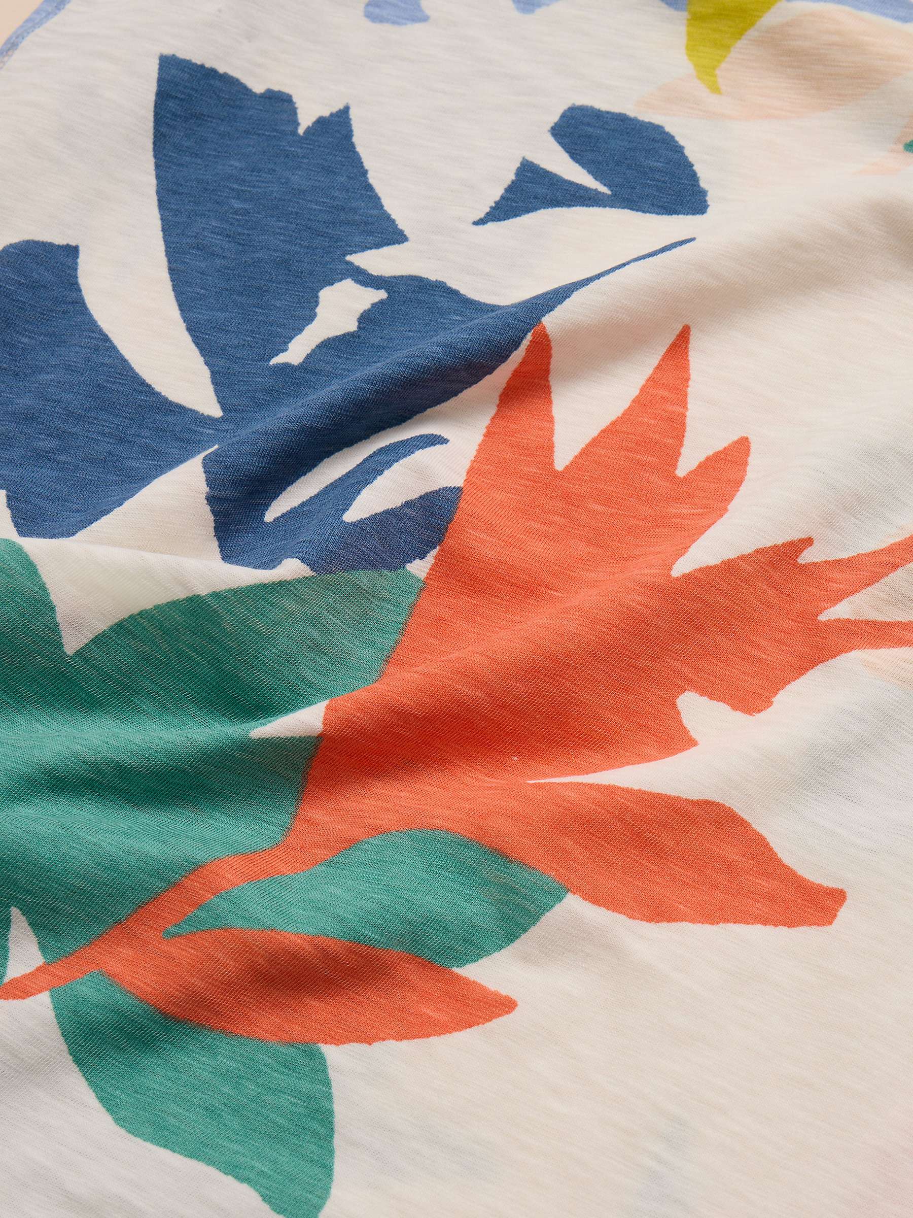 Buy White Stuff Abbie Abstract Leaf Print T-Shirt, Multi Online at johnlewis.com