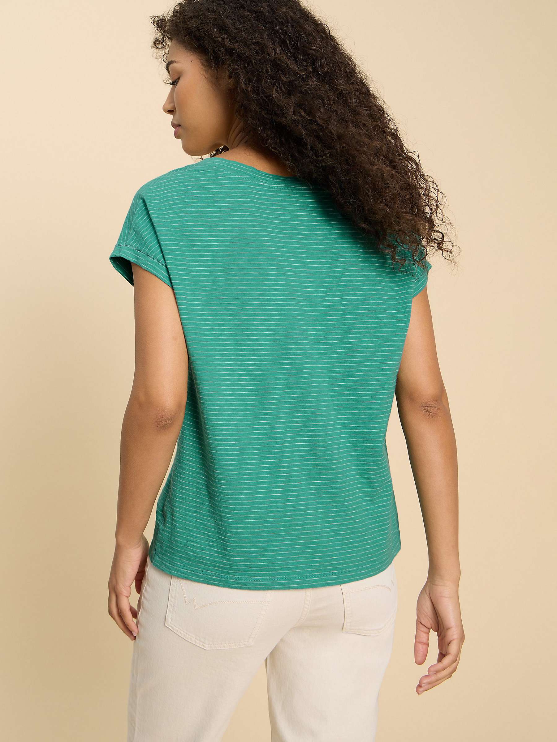 Buy White Stuff Nelly Stripe T-Shirt, Teal/Multi Online at johnlewis.com