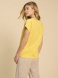 White Stuff Nelly Notch Neck T-Shirt, Bright Yellow