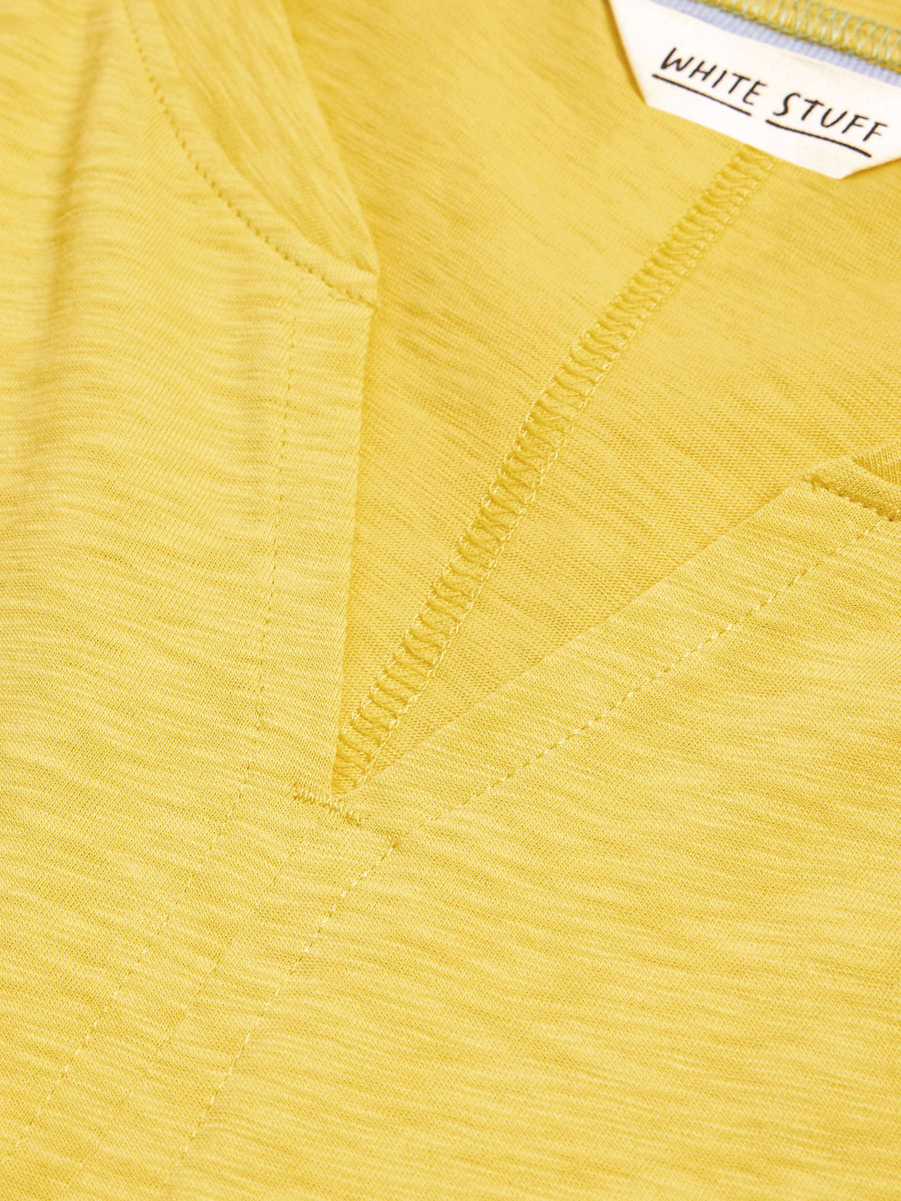 Buy White Stuff Nelly Notch Neck T-Shirt, Bright Yellow Online at johnlewis.com