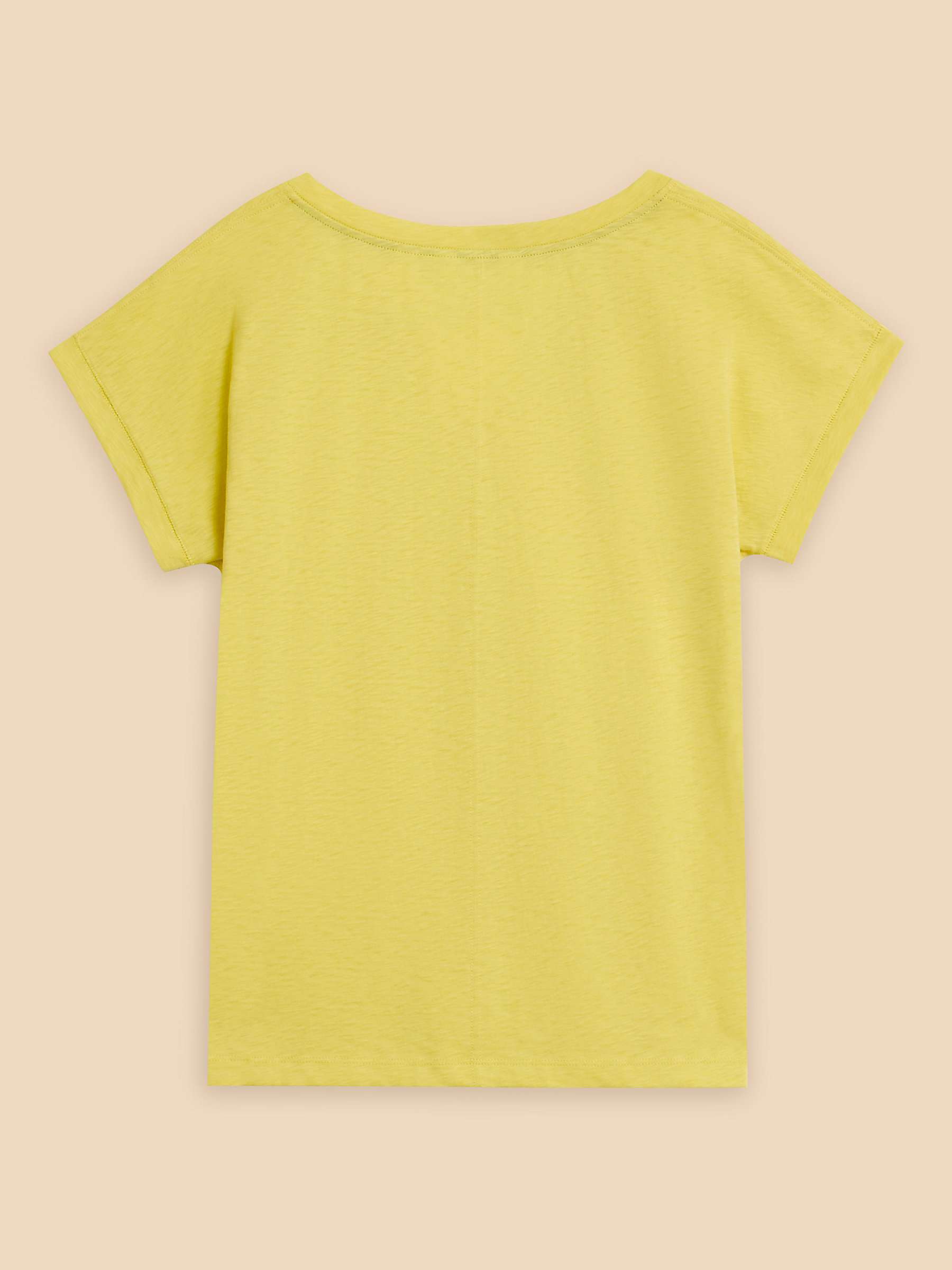Buy White Stuff Nelly Notch Neck T-Shirt, Bright Yellow Online at johnlewis.com