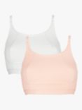 Royce Lola Crop Top Non-Wired Bra, Pack of 2, Peach/White