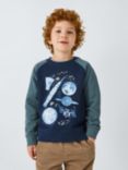 John Lewis Kids' Cotton Space Sweatshirt, Blue/Multi