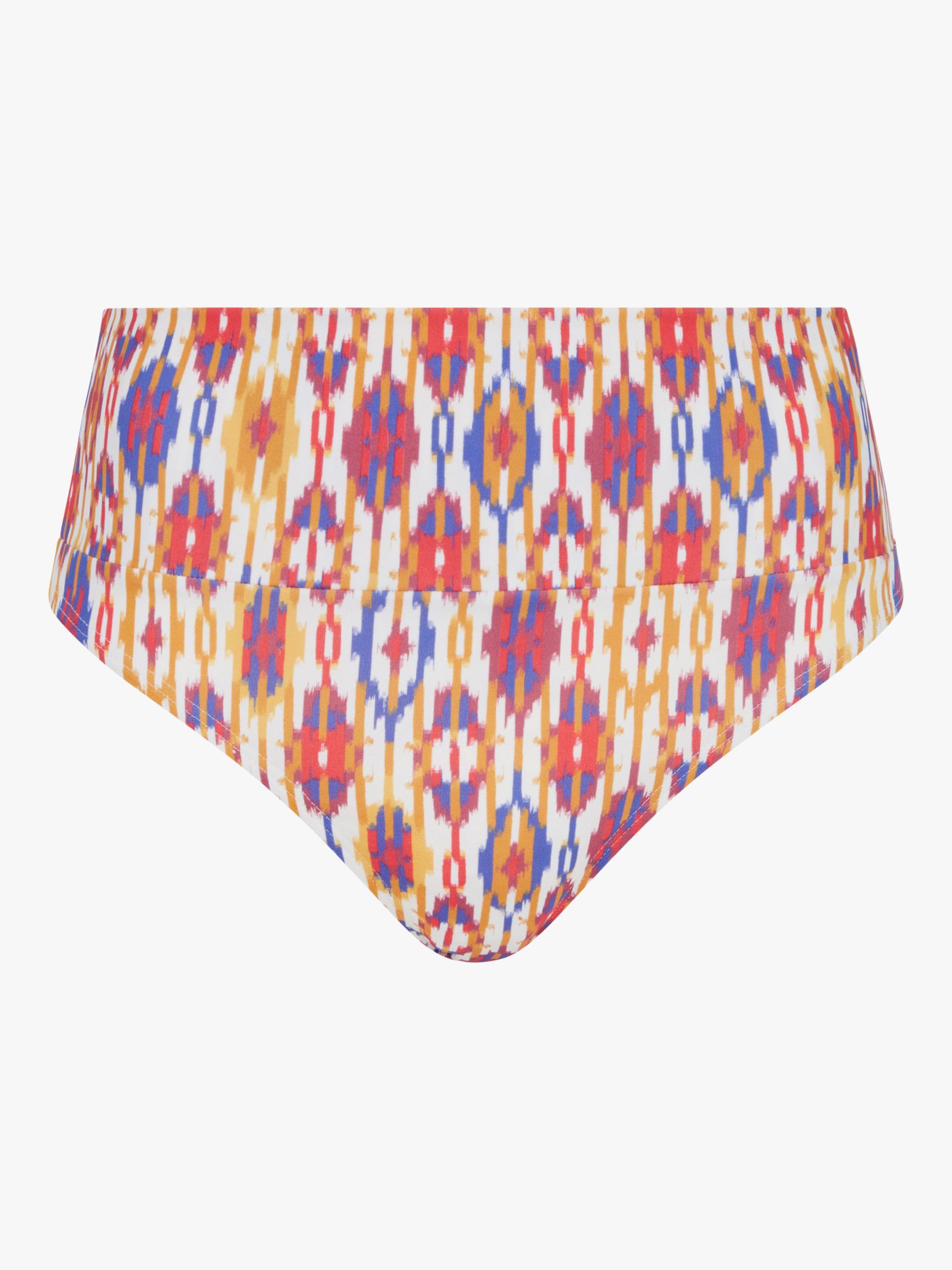 Buy Chantelle Devotion Ikat Print Fold Down Bikini Bottoms, Red/Multi Online at johnlewis.com