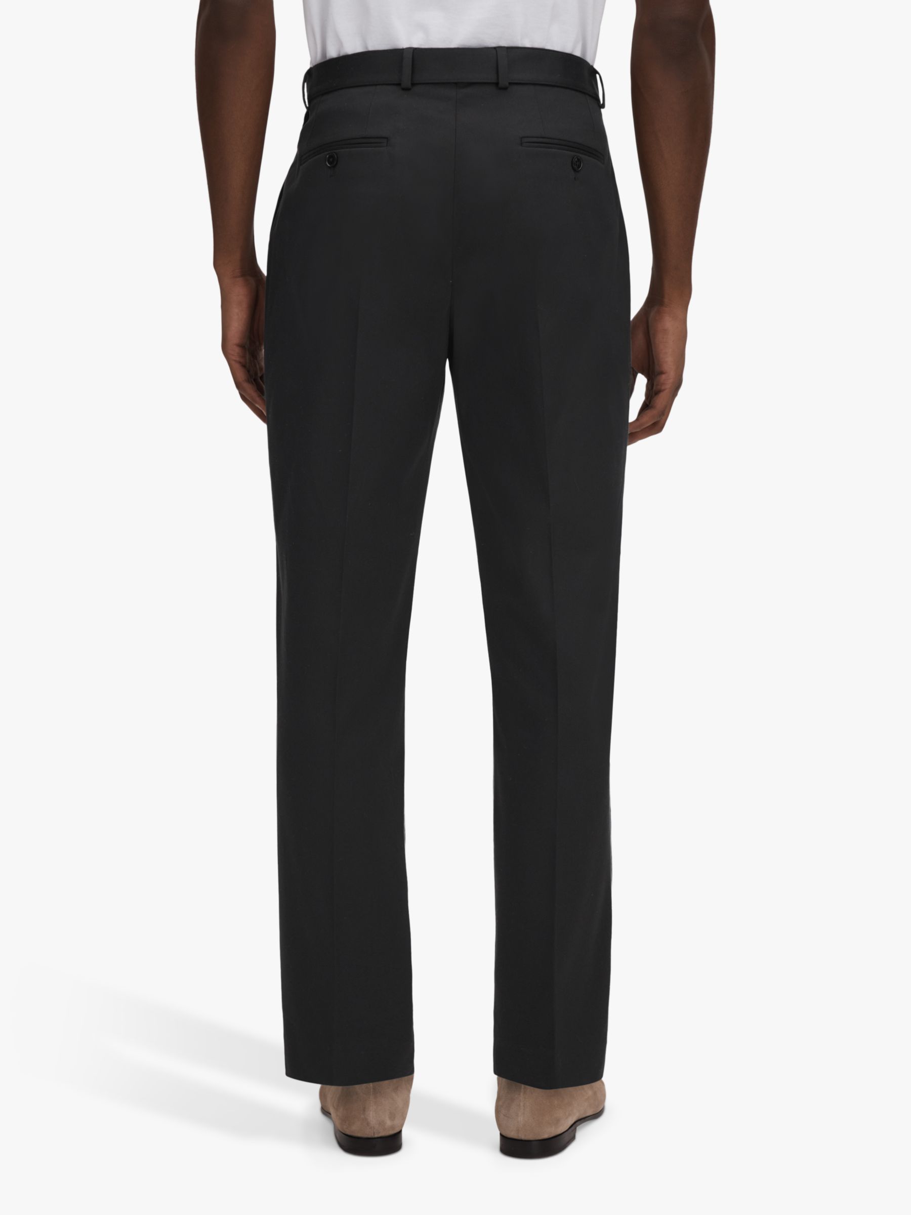 Buy Reiss Liquid Belted Tapered Trousers, Black Online at johnlewis.com