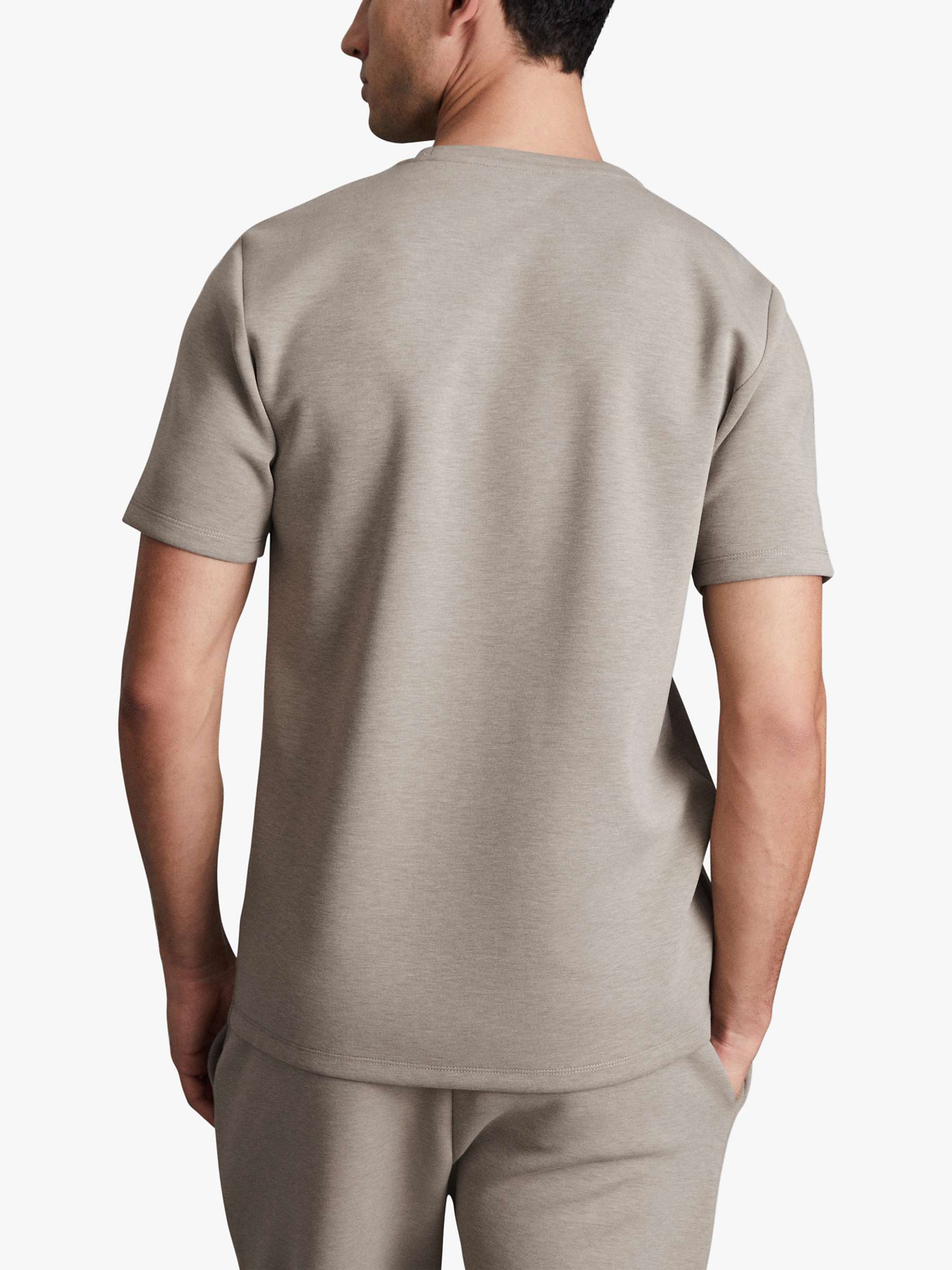 Buy Reiss Bradley Short Sleeve Interlock Crew T-Shirt, Taupe Online at johnlewis.com