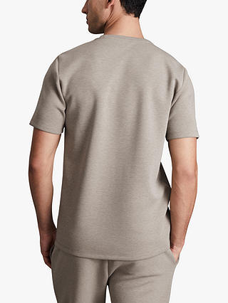Reiss Bradley Short Sleeve Interlock Crew T-Shirt, Taupe