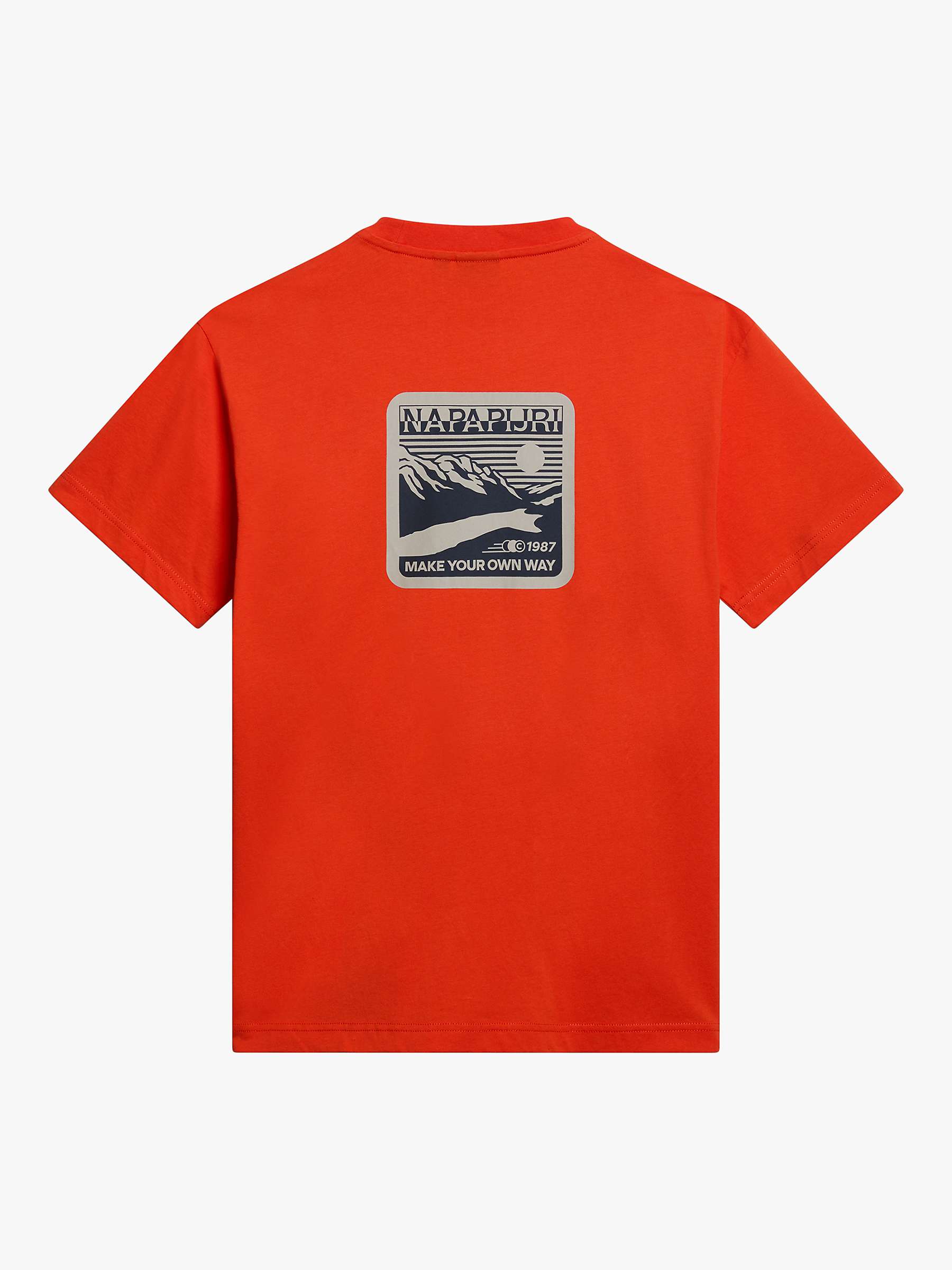 Buy Napapijri Signature Gouin Short Sleeve T-Shirt, Orange Online at johnlewis.com