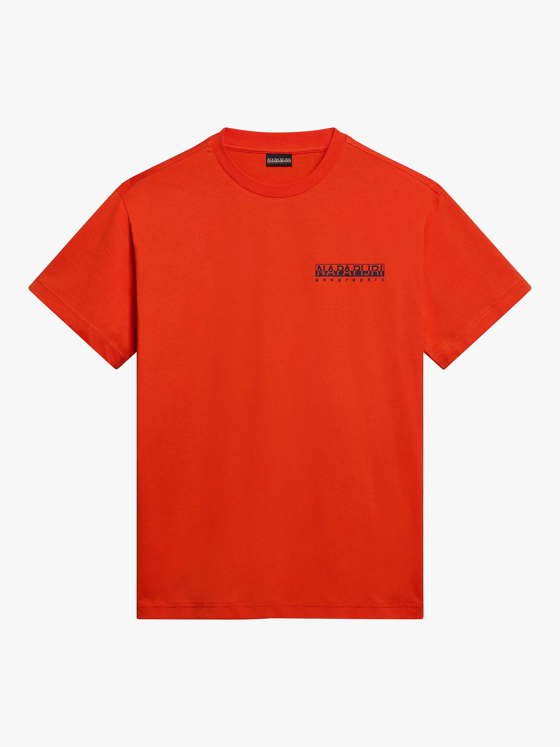 Buy Napapijri Signature Gouin Short Sleeve T-Shirt, Orange Online at johnlewis.com