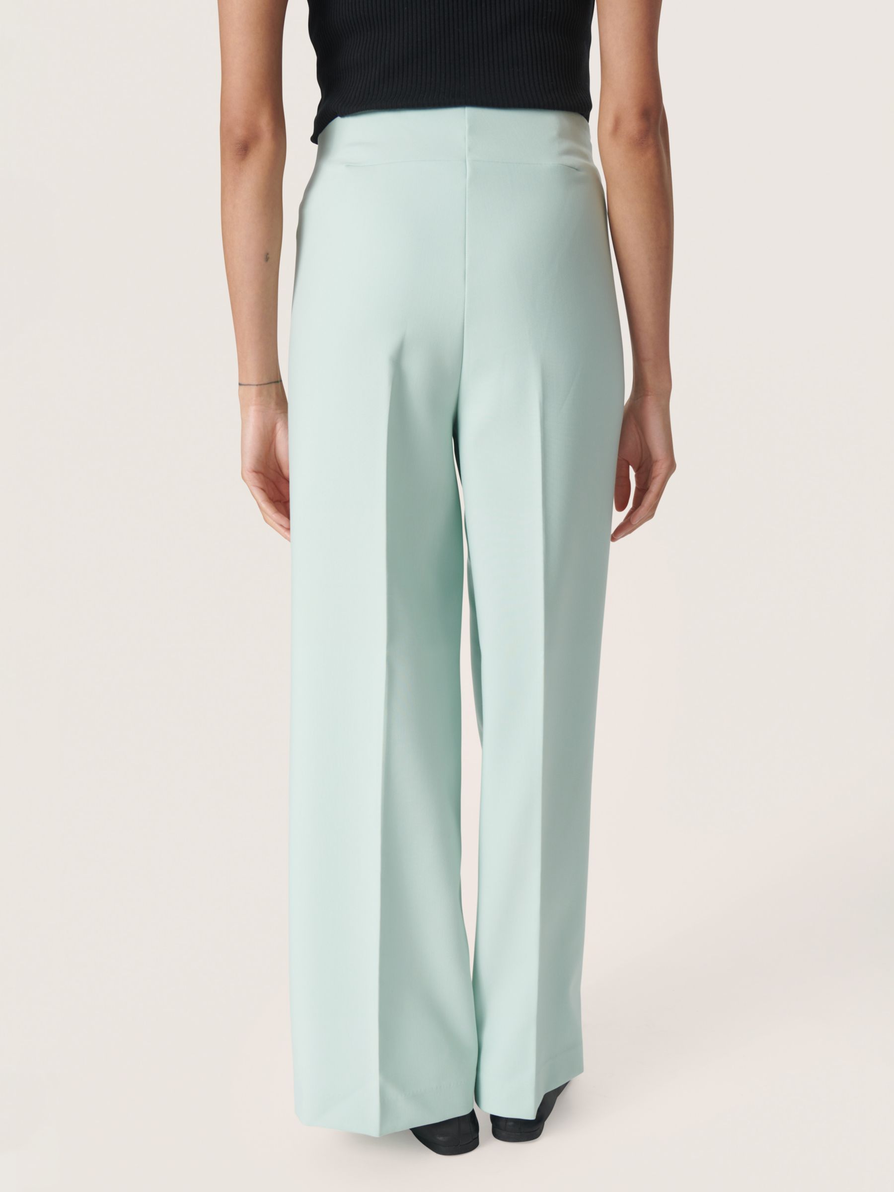 Soaked In Luxury Corinne High Waisted Wide Legs Trousers, Surf Spray at ...