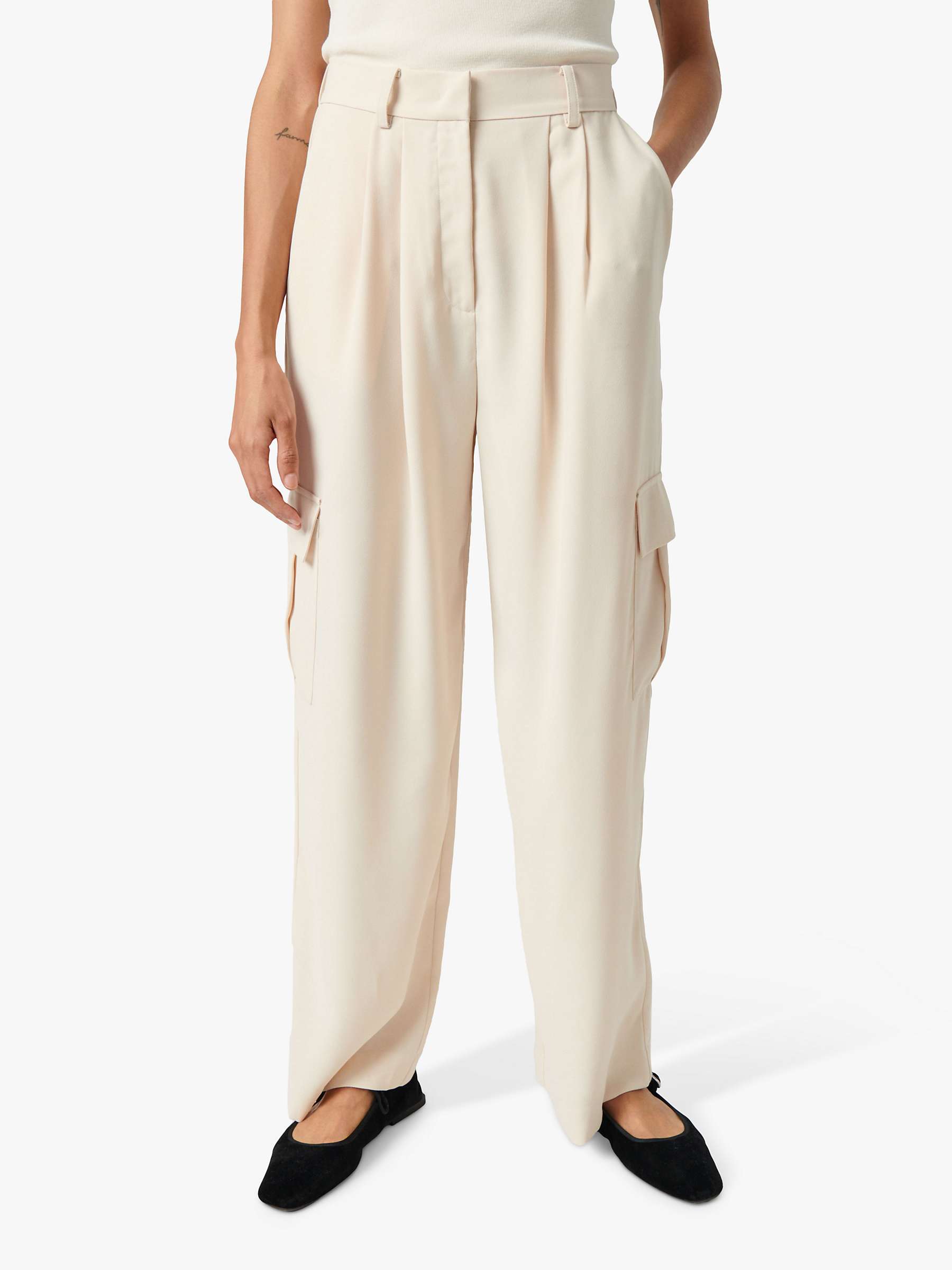 Buy Soaked In Luxury Shirley Wide Legs Cargo Trousers, Sandshell Online at johnlewis.com
