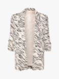 Soaked In Luxury Vinka Shirley Open Front Blazer, White/Black Wave