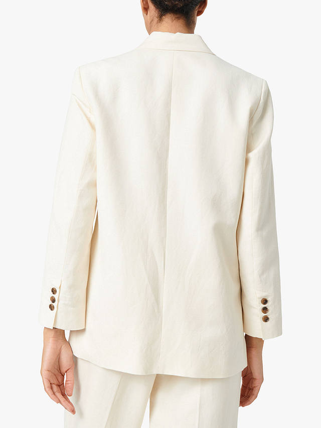 Soaked In Luxury Ragna Double-Breasted Blazer, Pearled Ivory