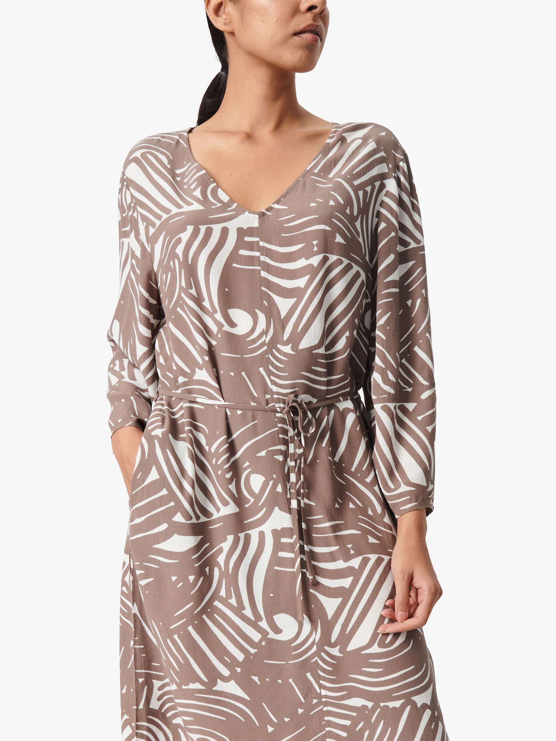 Buy Soaked In Luxury Marian V-Neck Knee-Length Dress, Walnut Lines Online at johnlewis.com