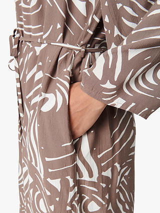 Soaked In Luxury Marian V-Neck Knee-Length Dress, Walnut Lines