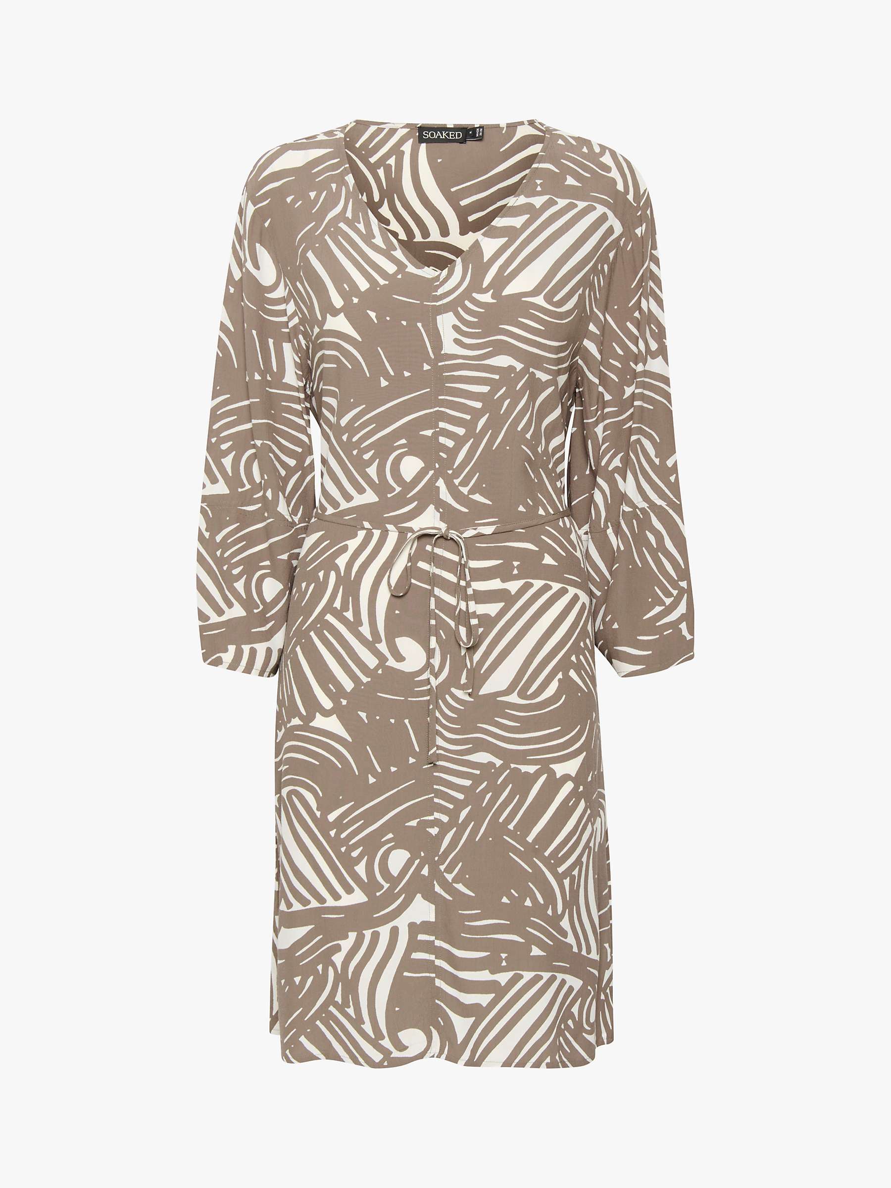 Buy Soaked In Luxury Marian V-Neck Knee-Length Dress, Walnut Lines Online at johnlewis.com