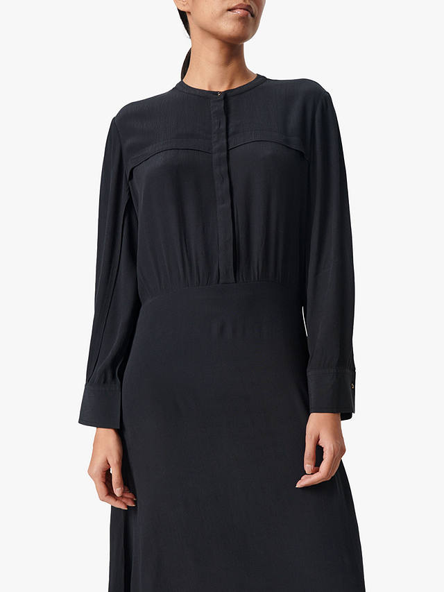 Soaked In Luxury Layna Midi Shirt Dress, Black
