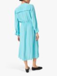 Soaked In Luxury Layna Long Sleeve Shirt Midi Dress, Sea Jet