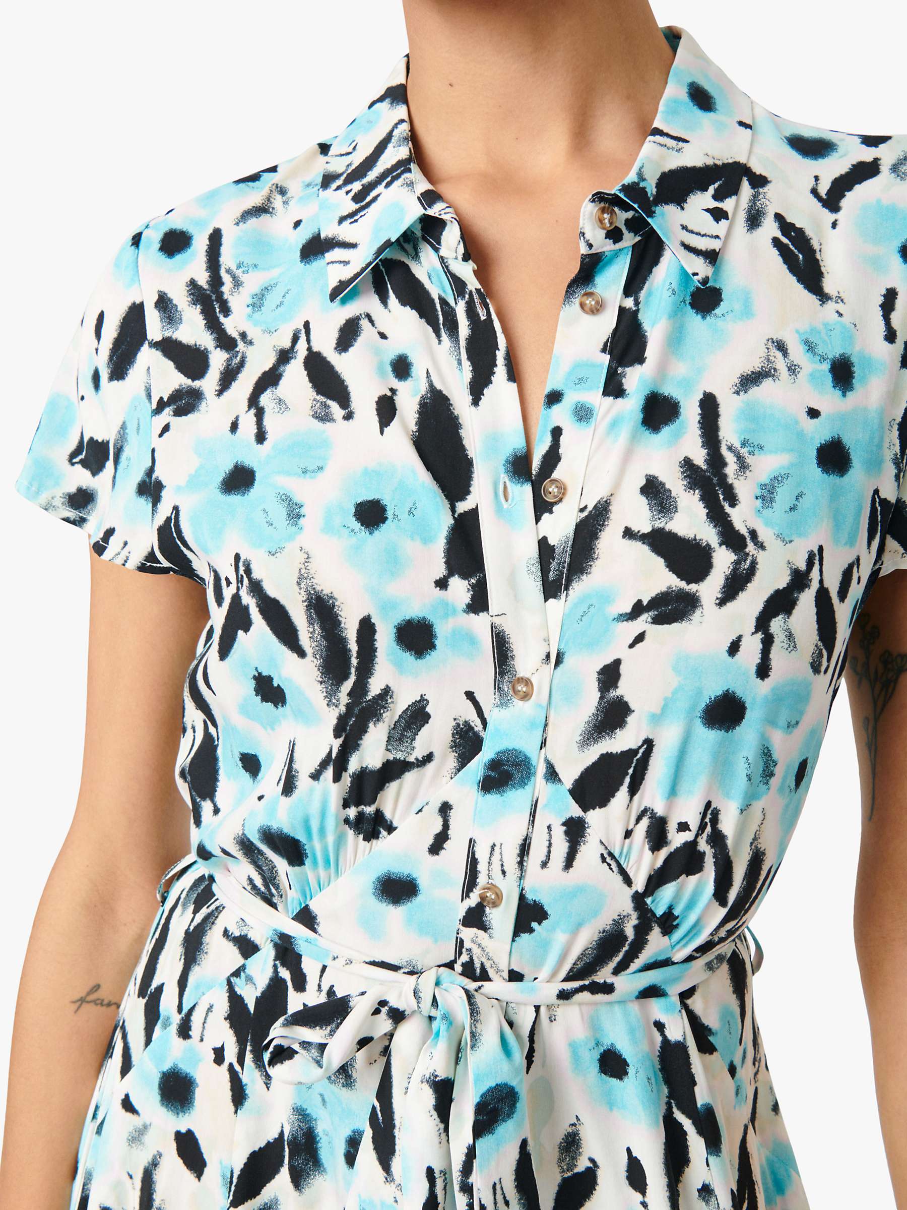Buy Soaked In Luxury Arjana Maxi Short Sleeve Shirt Dress, Sea Jet Flower Online at johnlewis.com