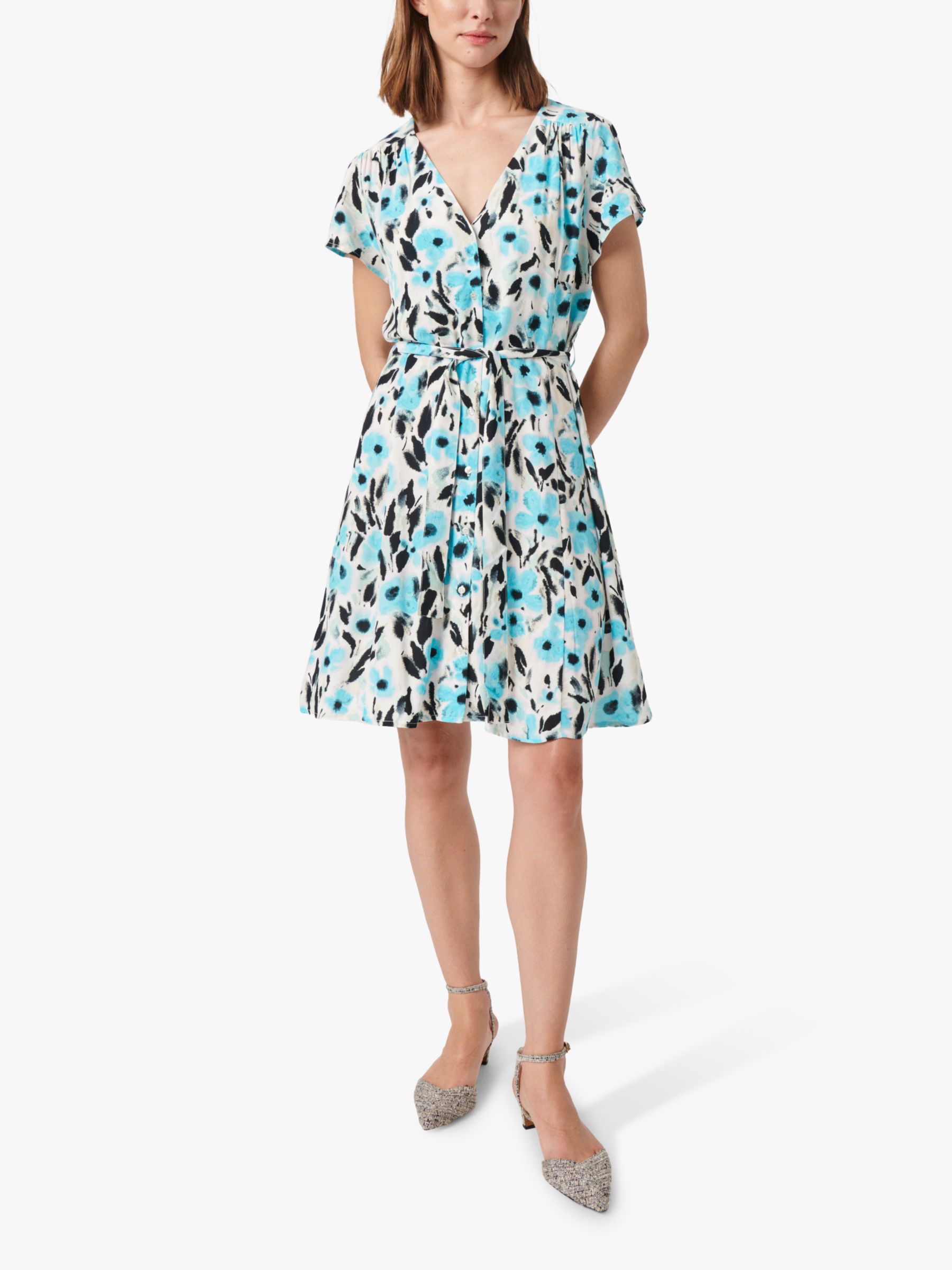 Buy Soaked In Luxury Dusine V-Neck Shirt Dress, Sea Jet Flower Online at johnlewis.com