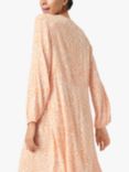 Soaked In Luxury Zaya Knee Length Long Sleeve Dress, Tangerine Ditsy