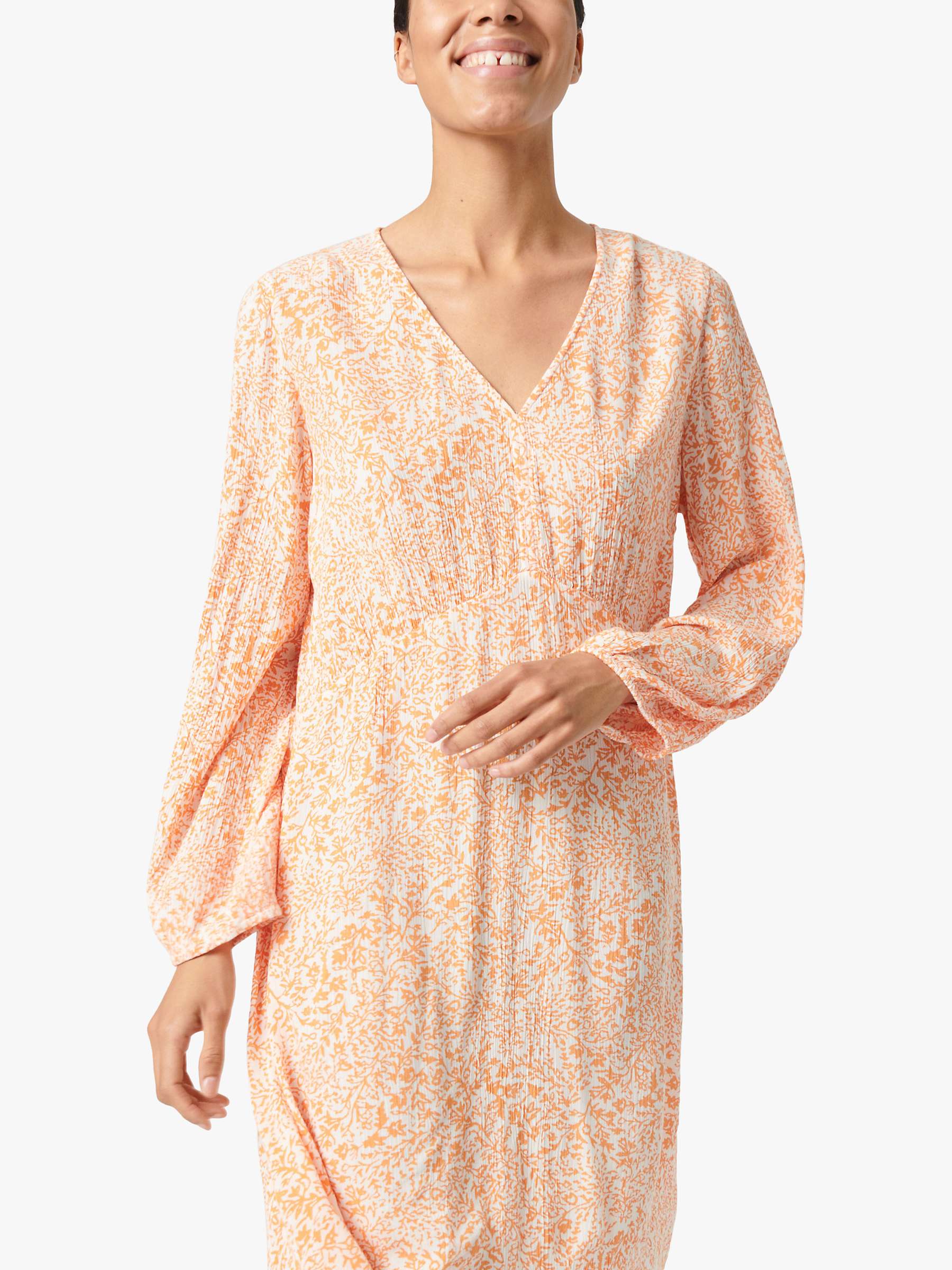 Buy Soaked In Luxury Zaya Knee Length Long Sleeve Dress, Tangerine Ditsy Online at johnlewis.com