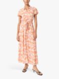 Soaked In Luxury Arjana Maxi Short Sleeve Shirt Dress,Tangerine Diffusion