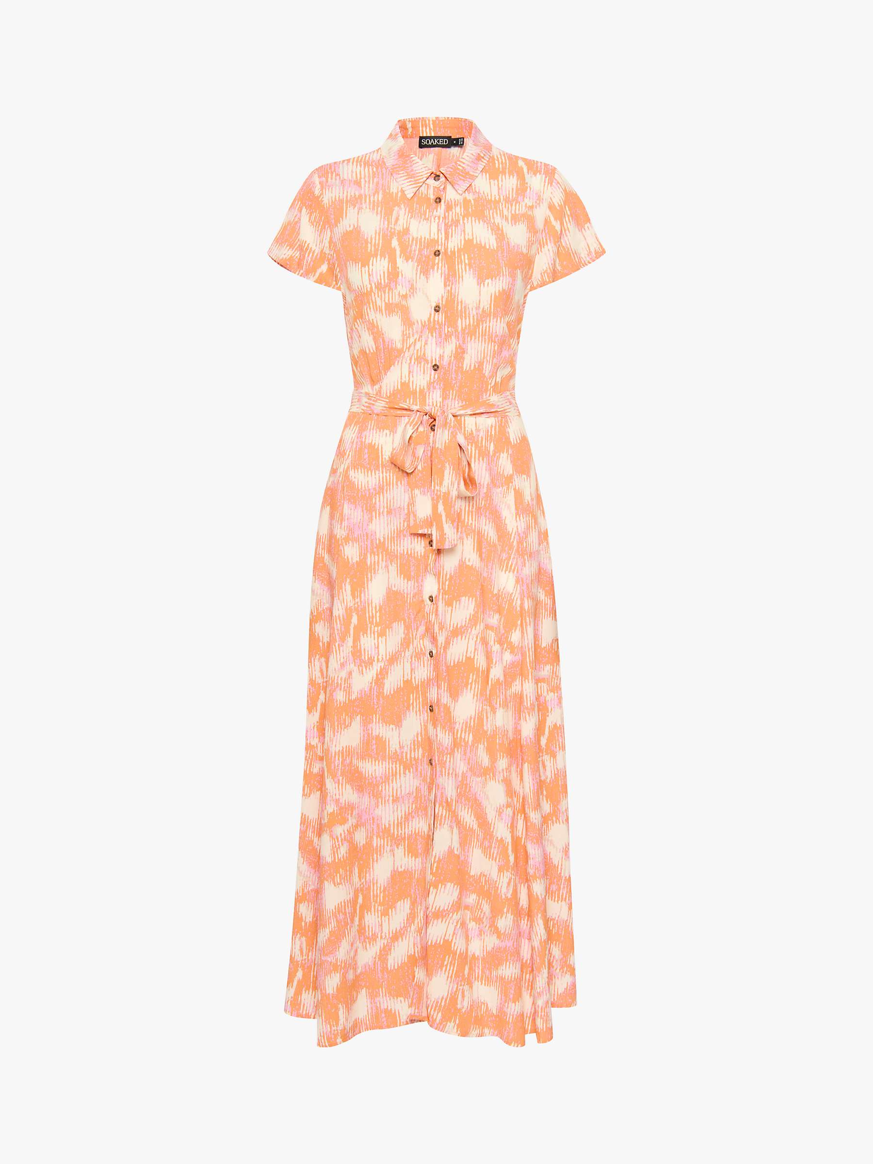 Buy Soaked In Luxury Arjana Maxi Short Sleeve Shirt Dress,Tangerine Diffusion Online at johnlewis.com