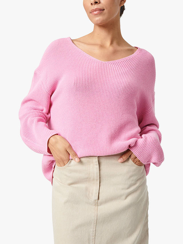 Soaked In Luxury Tuesday V-Neck Relaxed Fit Jumper, Pastel Lavender