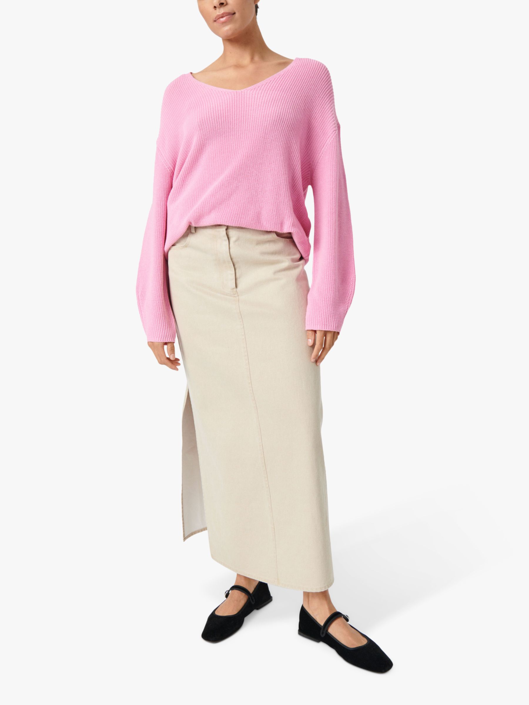 Buy Soaked In Luxury Tuesday V-Neck Relaxed Fit Jumper, Pastel Lavender Online at johnlewis.com