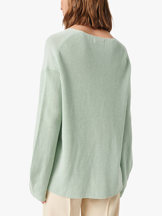 Soaked In Luxury Tuesday V-Neck Relaxed Fit Jumper, Surf Spray