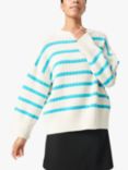 Soaked In Luxury Ravalina Striped Textured Relaxed Jumper