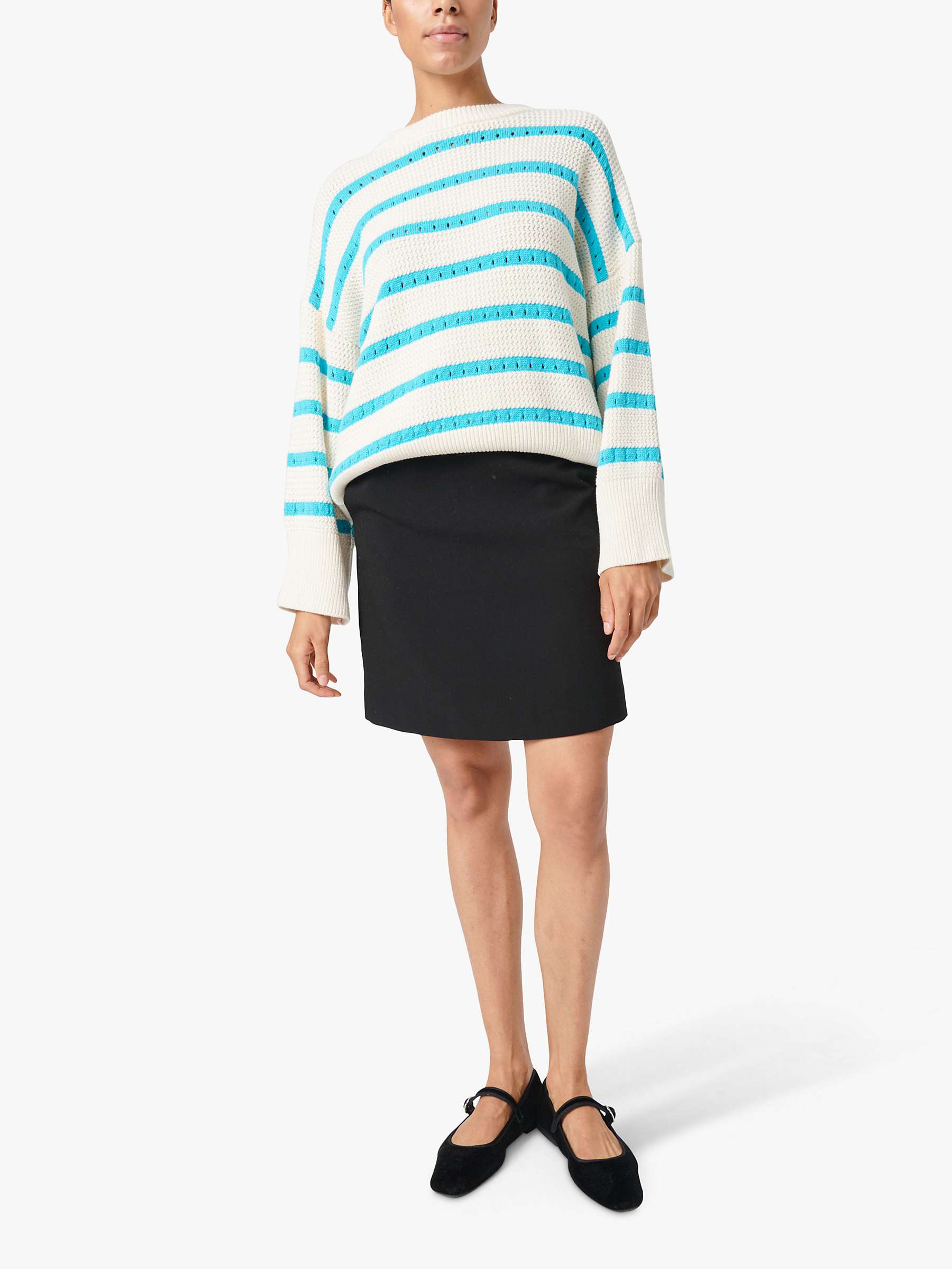 Buy Soaked In Luxury Ravalina Striped Textured Relaxed Jumper Online at johnlewis.com