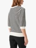 Soaked In Luxury Indianna Slim Fit 1/2 Sleeve Jumper, Black And White Wave