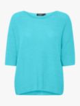 Soaked In Luxury Tuesday Cotton Blend Half Sleeve Jumper, Hot Coral