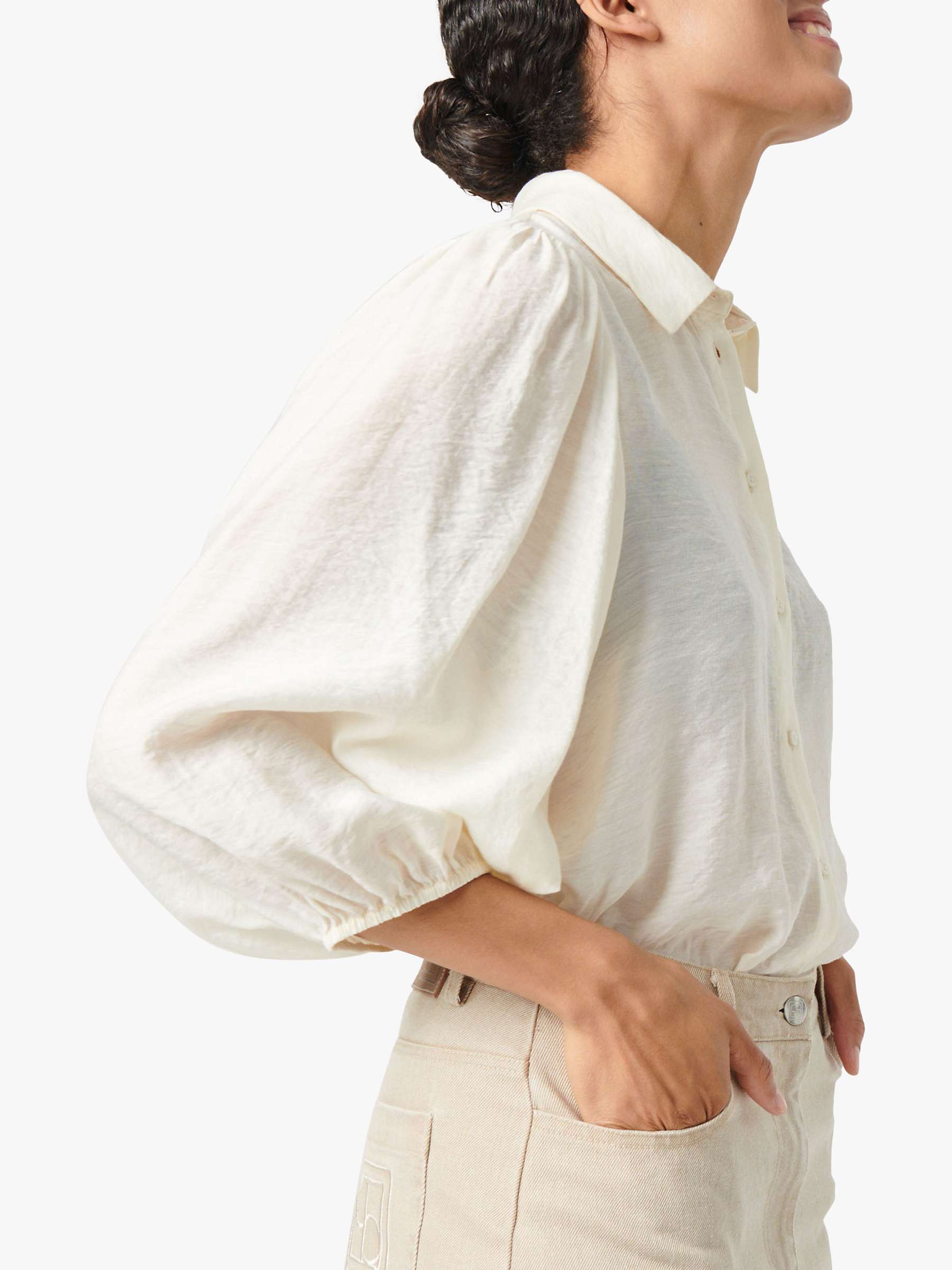 Buy Soaked In Luxury Leodora Cropped Sleeve Buttons Shirt Online at johnlewis.com