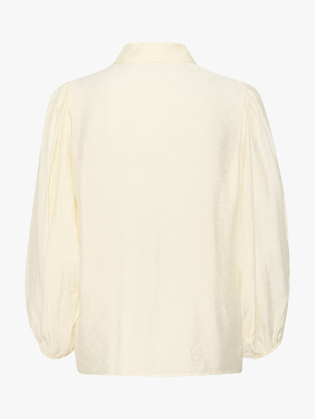 Soaked In Luxury Leodora Cropped Sleeve Buttons Shirt, Whisper White