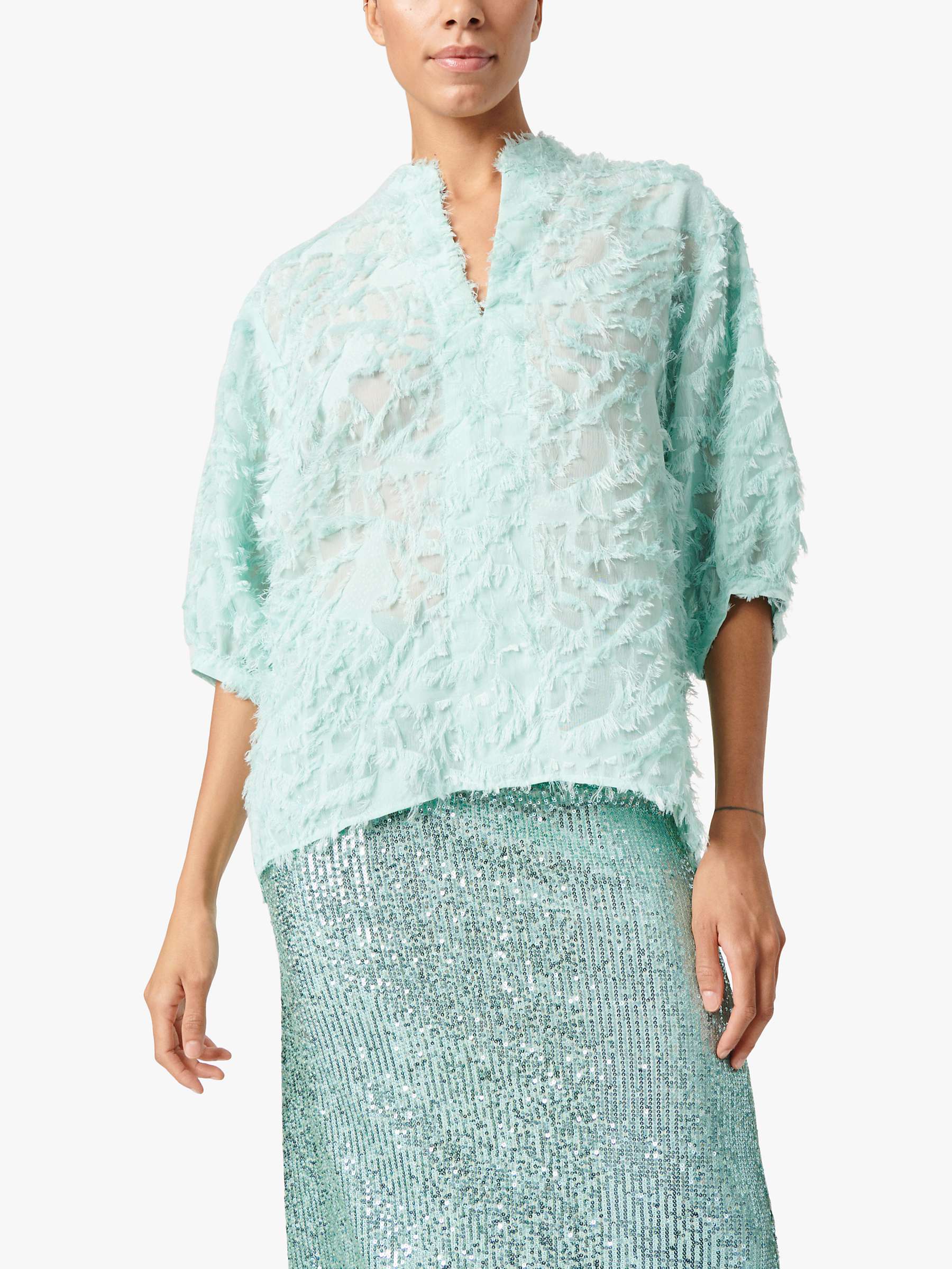 Buy Soaked In Luxury Zienna Textured Blouse, Surf Spray Online at johnlewis.com