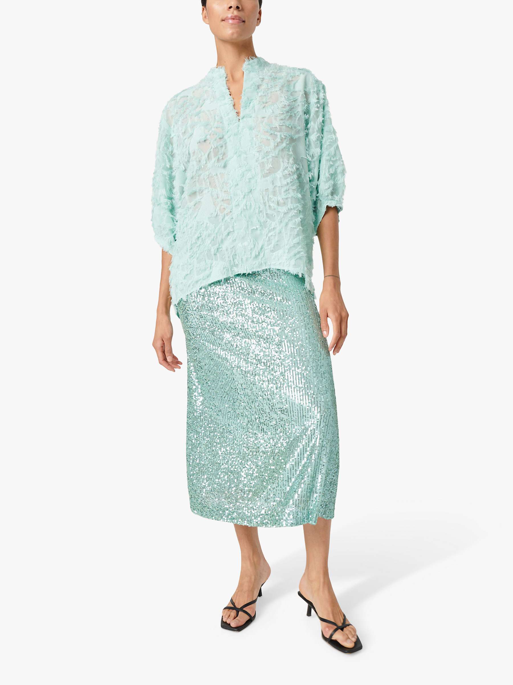 Buy Soaked In Luxury Zienna Textured Blouse, Surf Spray Online at johnlewis.com