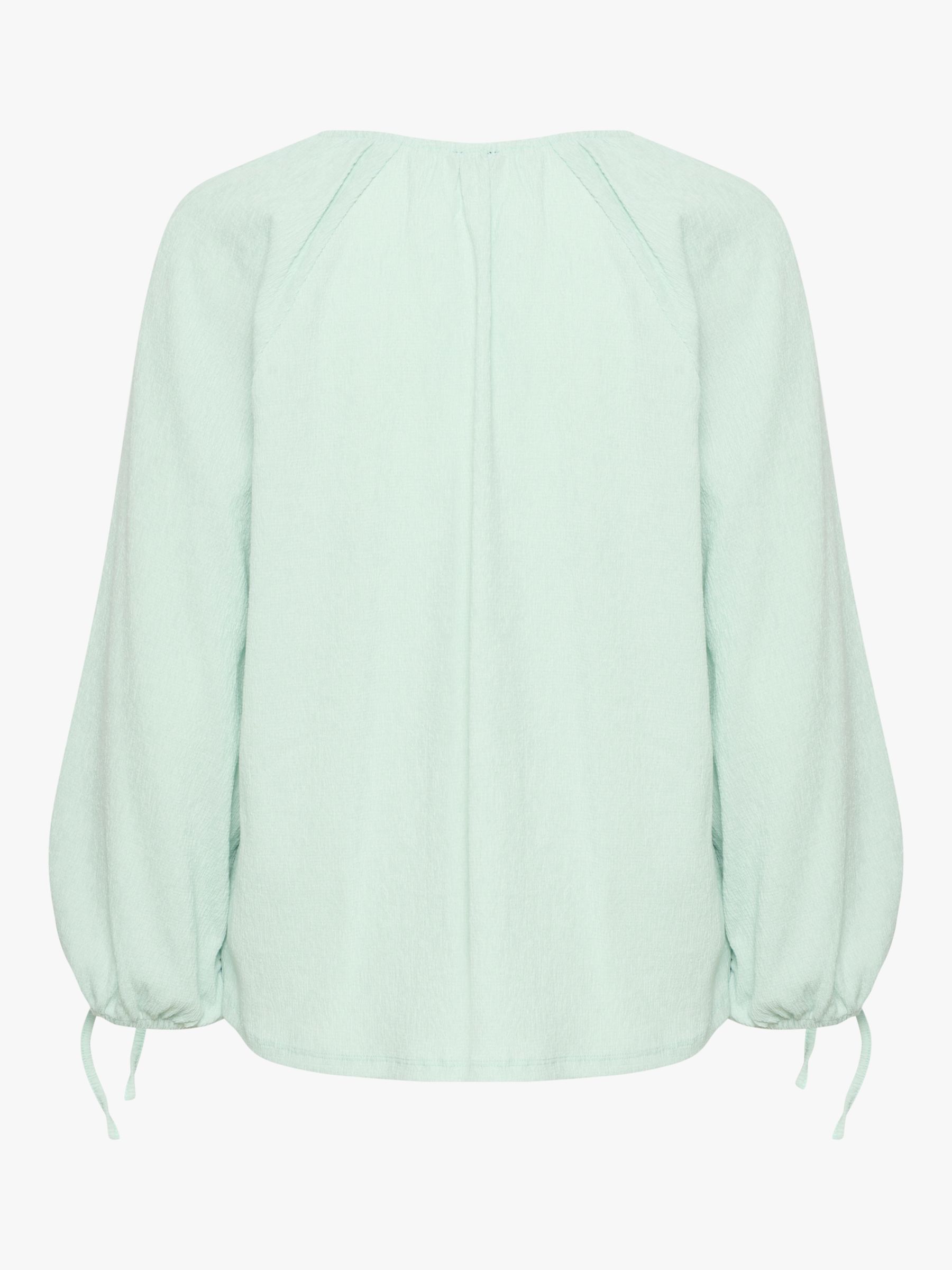 Soaked In Luxury Catharina Drawstring Trim Blouse, Surf Spray, XS