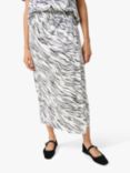 Soaked In Luxury Vinka Wrap Maxi Skirt, White/Black Wave
