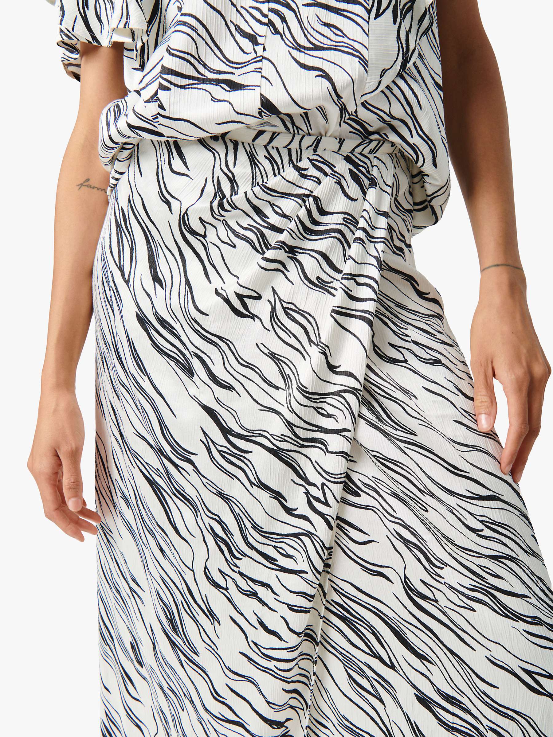 Buy Soaked In Luxury Vinka Wrap Maxi Skirt, White/Black Wave Online at johnlewis.com