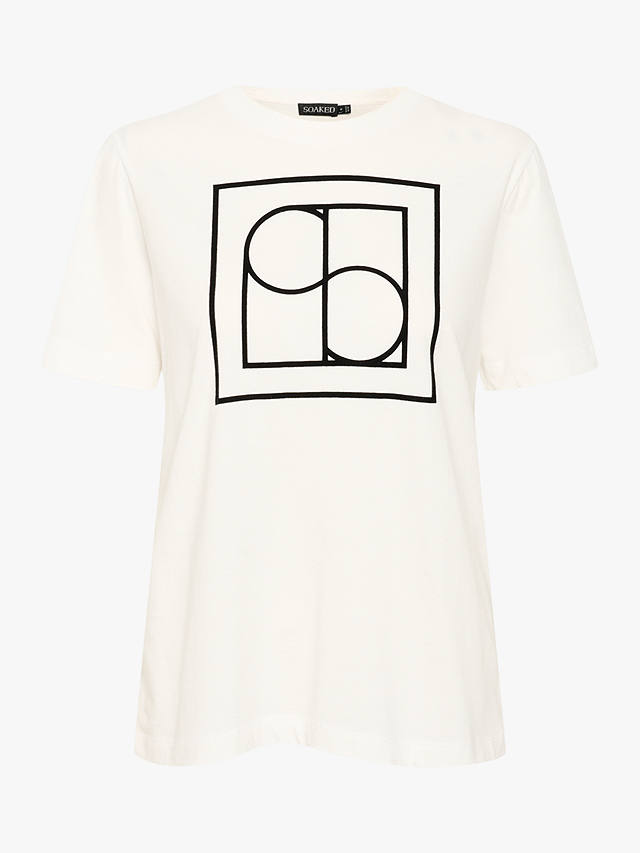 Soaked In Luxury Varga Graphic Short Sleeve T-Shirt, Broken White