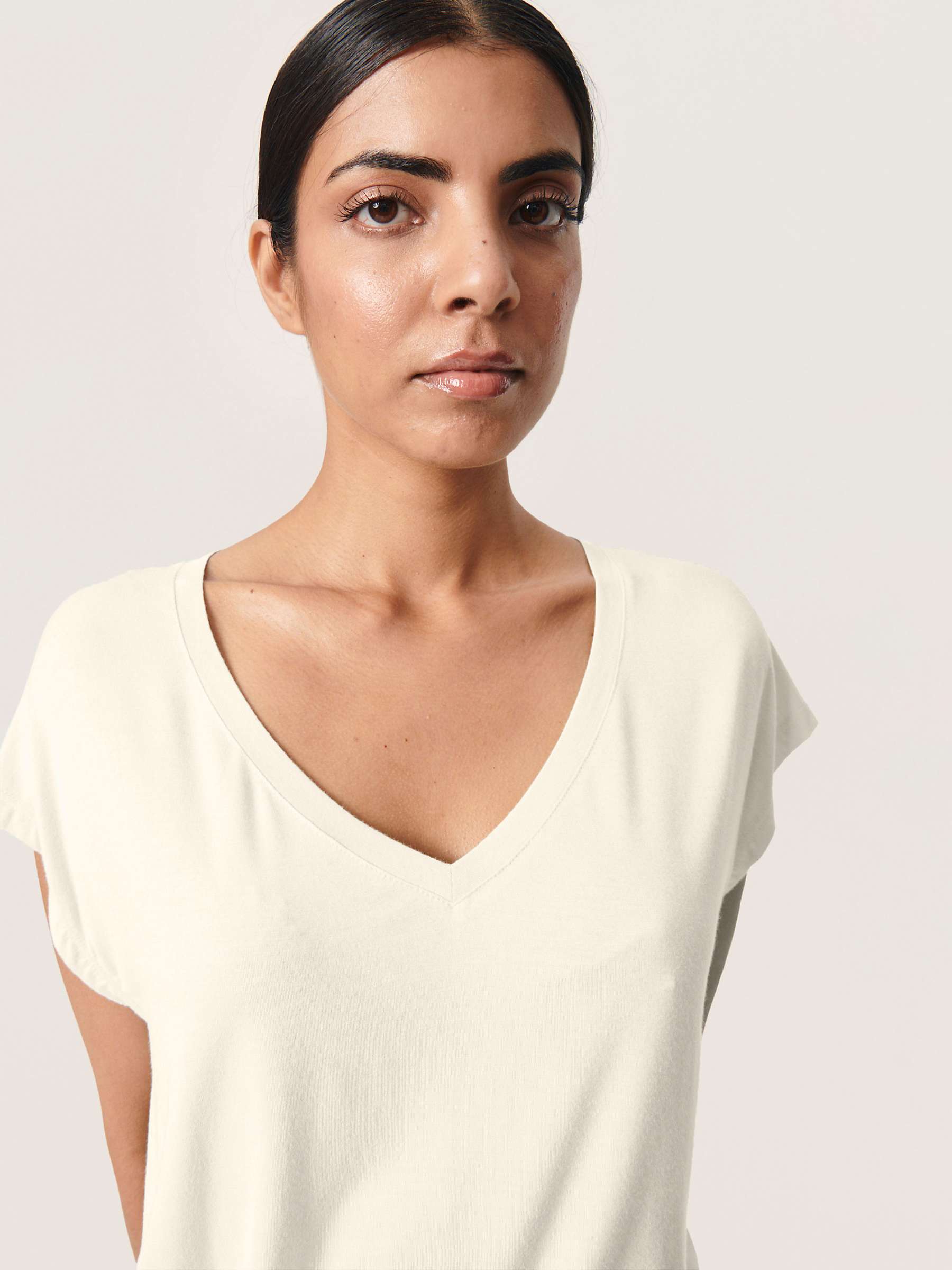 Buy Soaked In Luxury Mist V-Neck Short Sleeve T-Shirt, Whisper White Online at johnlewis.com