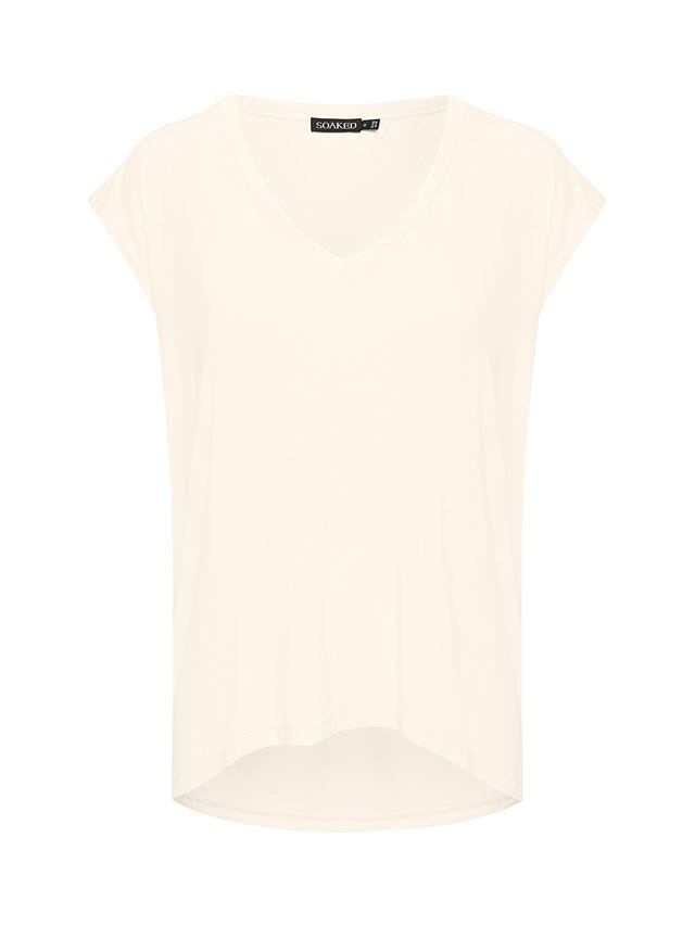 Soaked In Luxury Mist V-Neck Short Sleeve T-Shirt, Whisper White