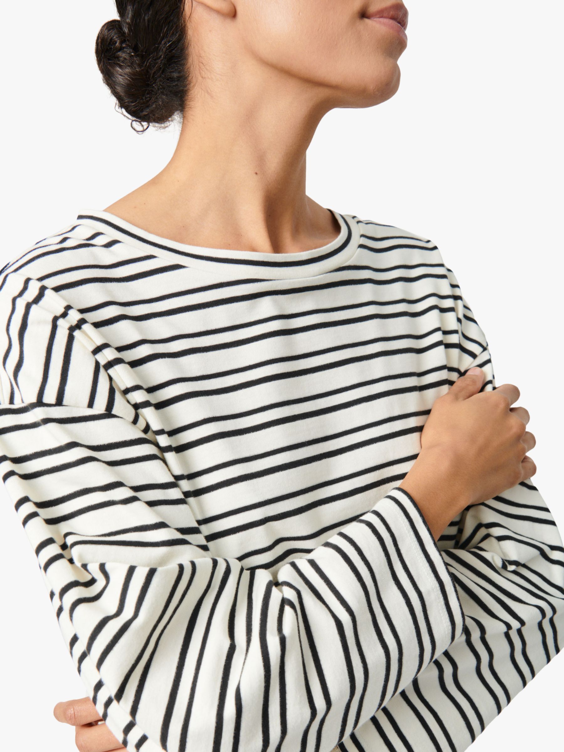 Soaked In Luxury Neo Striped Boxy T-Shirt, Black, L