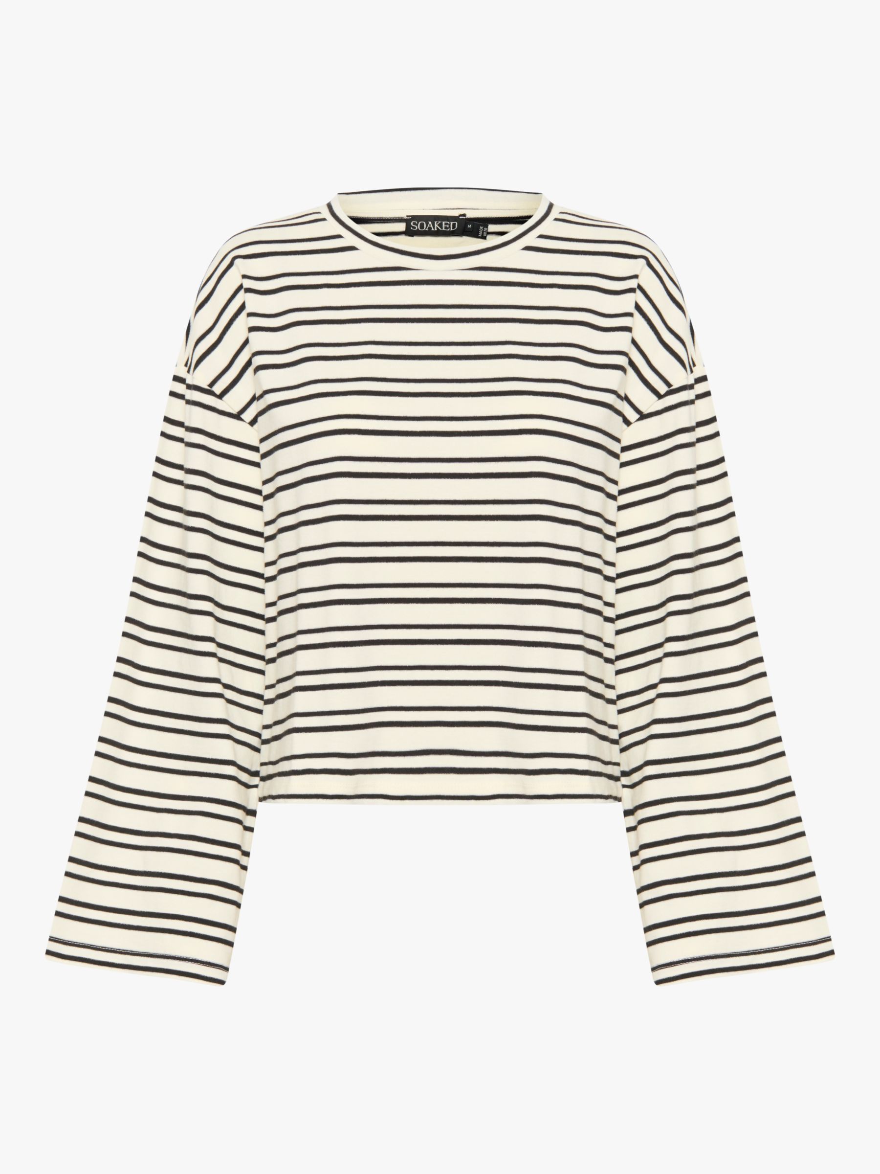 Soaked In Luxury Neo Striped Boxy T-Shirt, Black, L