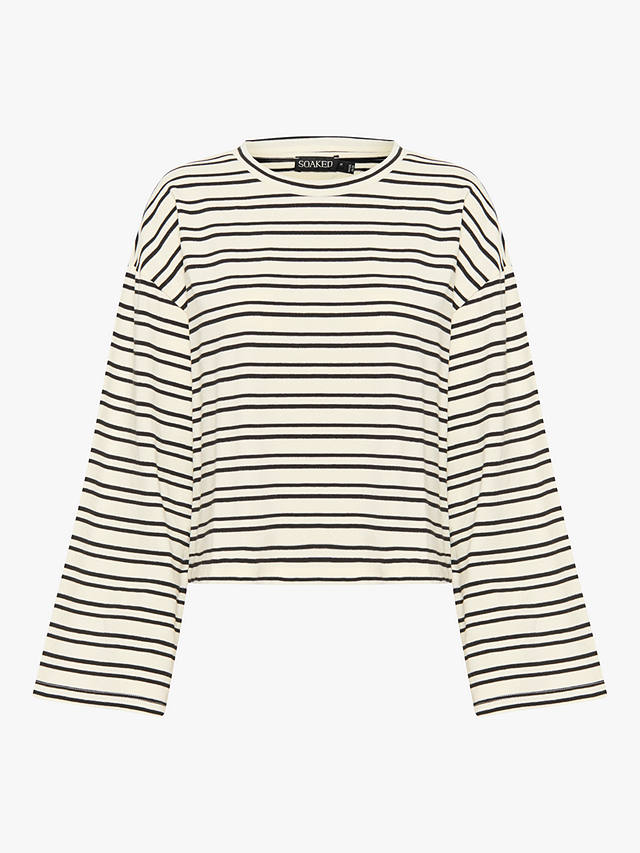 Soaked In Luxury Neo Striped Boxy T-Shirt, Black